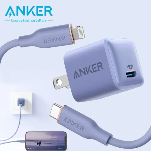 Anker B8662 20W Adapter With Type C To Lightning Cable