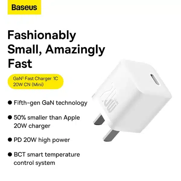 Baseus 20W GaN5 Fast Charger With Lightning Cable