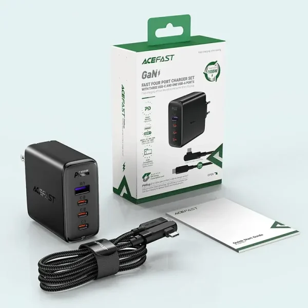 ACEFAST A39 PD 100W GaN Wall Charger with Cable