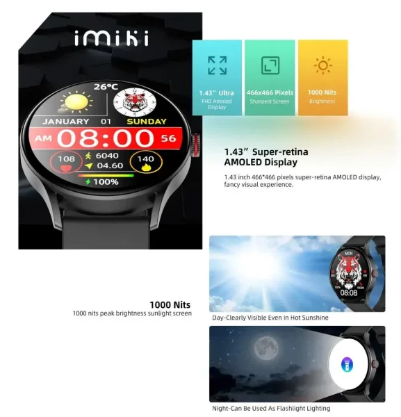 Xiaomi IMILAB IMIKI TG1 Smart Watch
