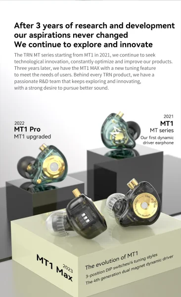 TRN MT1 MAX 10mm Dual Magnet Dynamic Driver Iems