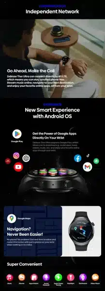 Zeblaze Thor Ultra AMOLED 4G Android Smartwatch